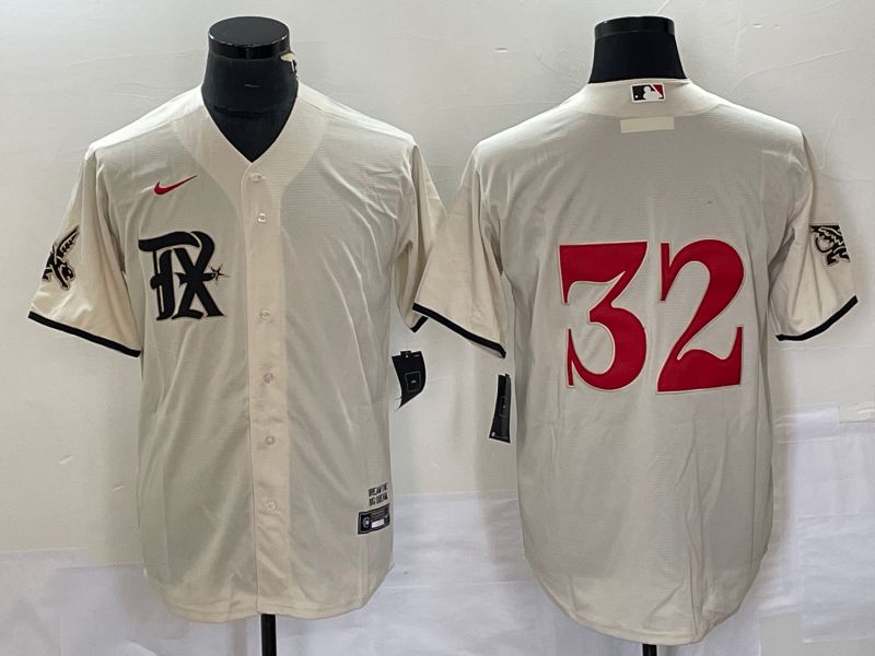 Men Texas Rangers #32 No Name Nike Cream 2023 City Connect MLB Jersey->cincinnati reds->MLB Jersey